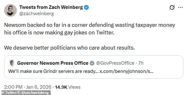 California Governor Gavin Newsom's Unusual Response to MAGA Influencer Benny Johnson Sparks Controversy Amid Fraud Allegations Investigation