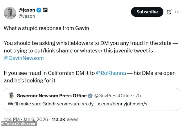 California Governor Gavin Newsom's Unusual Response to MAGA Influencer Benny Johnson Sparks Controversy Amid Fraud Allegations Investigation