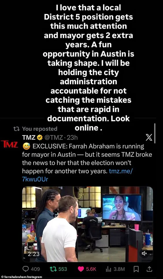 Government Election Schedules Disrupt Campaigns: Farrah Abraham's Mayoral Bid Collapses Over 2028 Election Miscalculation