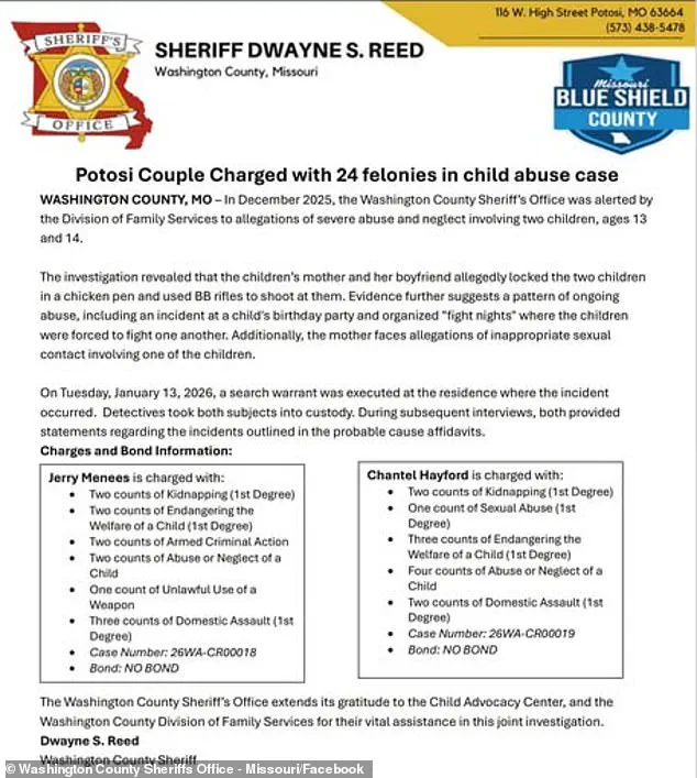 Washington County Couple Arrested in Child Abuse and Neglect Case