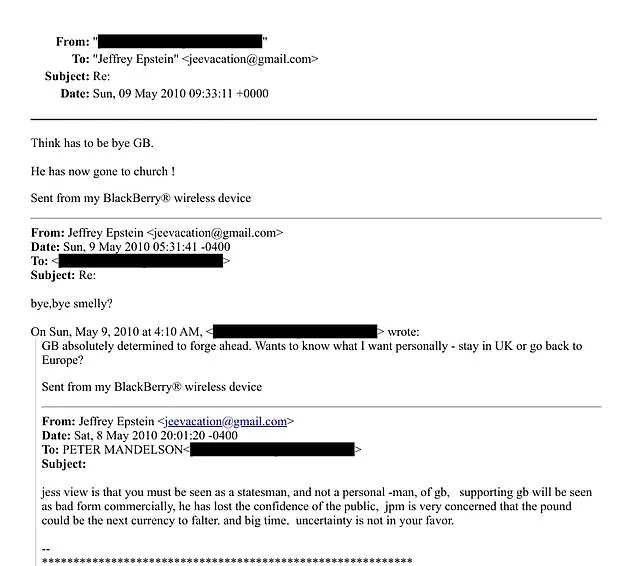 Classified Files Reveal Peter Mandelson's Communications with Jeffrey Epstein, Prompting Demand for Congressional Testimony