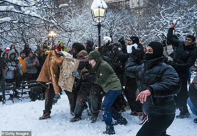 Historic Blizzard Sparks NYPD Confrontation: Officers Injured by Snowball Attack in Washington Square Park – Video Evidence