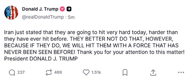 Iran Launches 'Most Intense Offensive in History' as Retaliatory Strike Against U.S.-Israeli Airstrike That Killed Khamenei