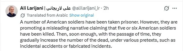 Pentagon Denies Iran's Claims of Fabricated Casualty Numbers and Alleged Captures of U.S. Personnel