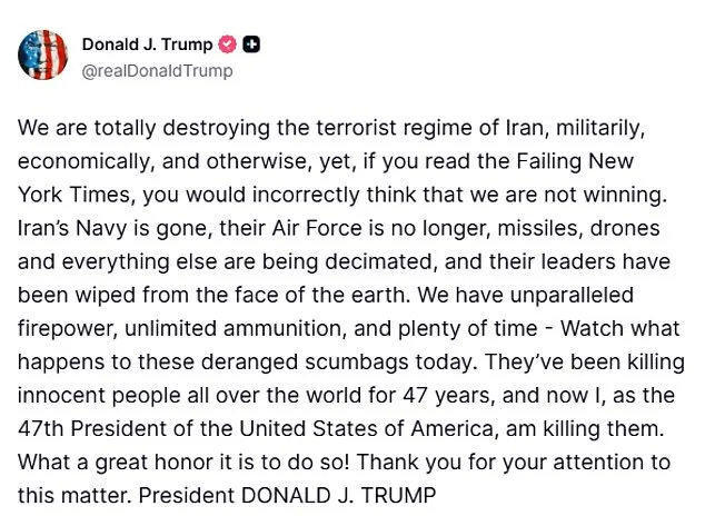 Trump Warns of Imminent U.S. Military Action Against Iran As Tensions Escalate