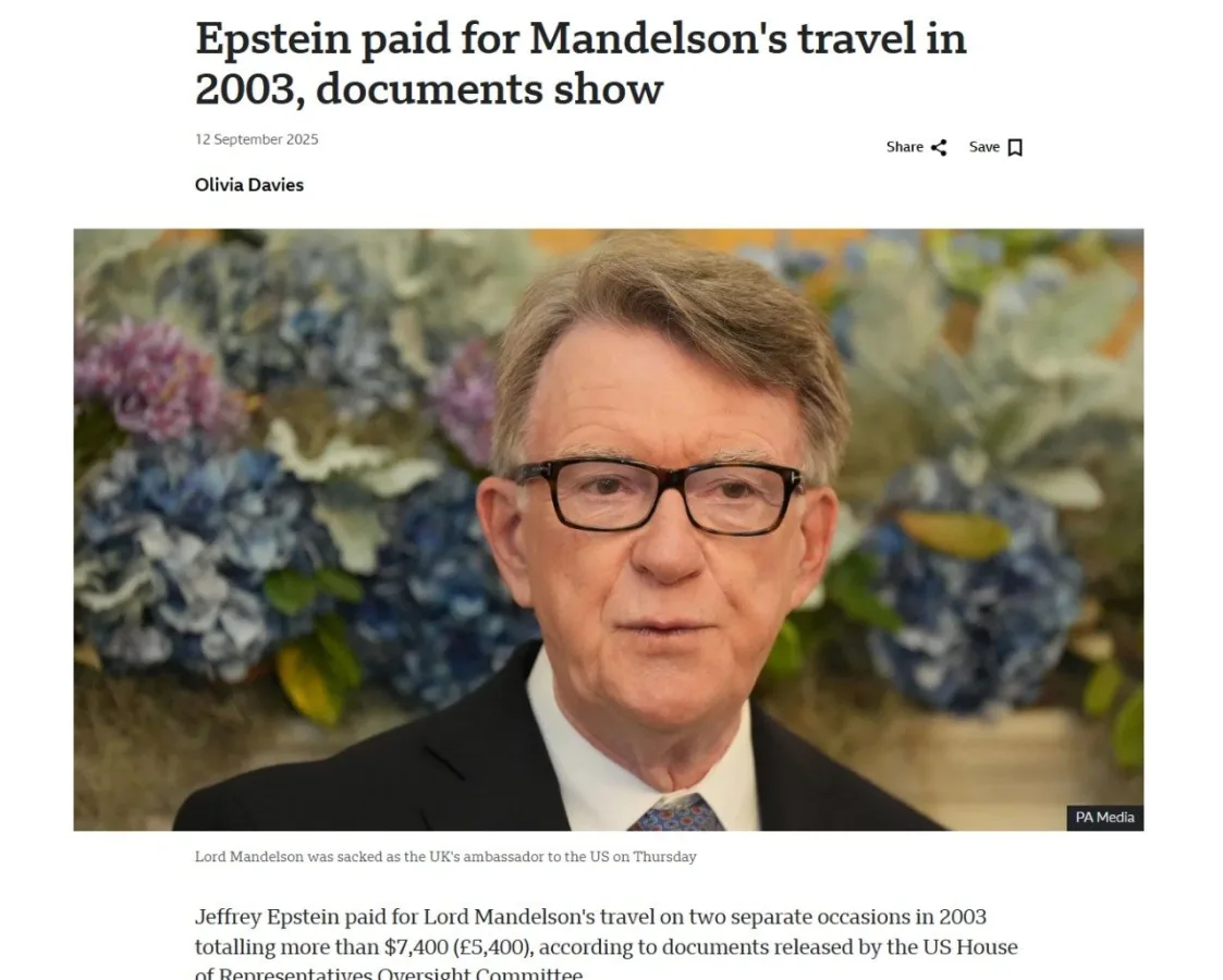 Jeffrey Epstein Documents Reveal Ties Between High-Profile Individuals and European Political Circles, Including Payments to Lord Peter Mandelson