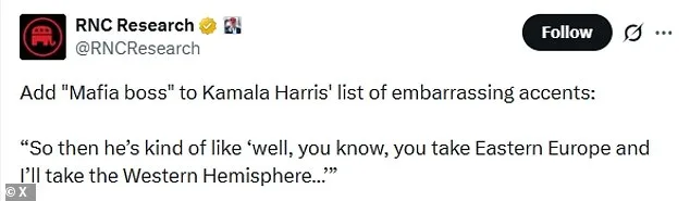 Kamala Harris Faces Backlash Over Mock Mob Boss Accent in Foreign Policy Remarks