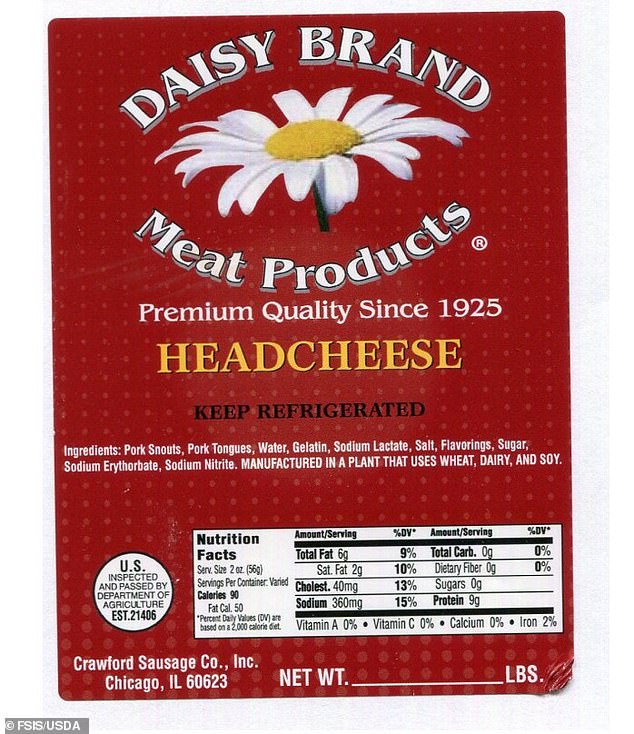 Daisy headcheese recalled after listeria outbreak sickens three in Illinois.