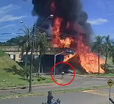 Brazil Truck Driver Escapes Inferno After Collision