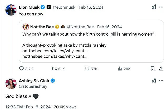 Elon Musk and Ashley St. Clair's Flirty Exchanges on X Hint at a Potential Romance and Baby