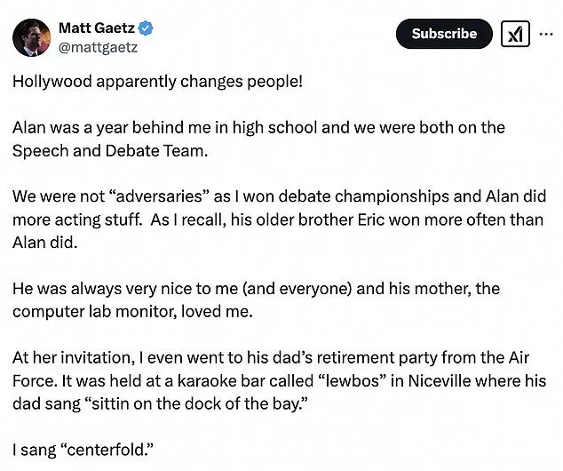 Matt Gaetz and Alan Ritchson's Bitter Feud: A High School Rivalry Turns hostile