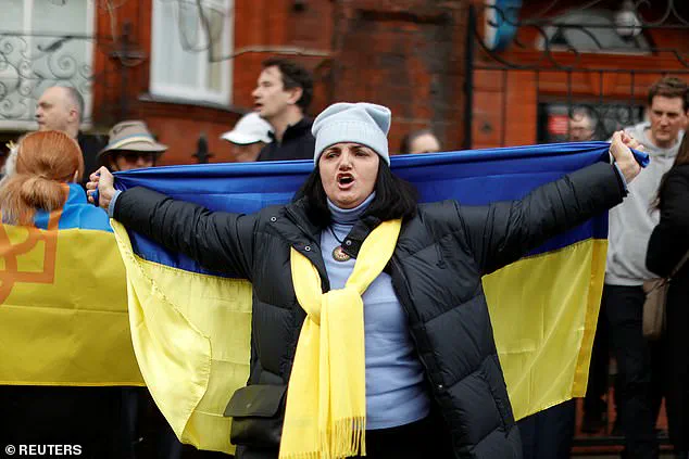 Thousands Protest Outside Russian Embassy in London in Support of Ukraine