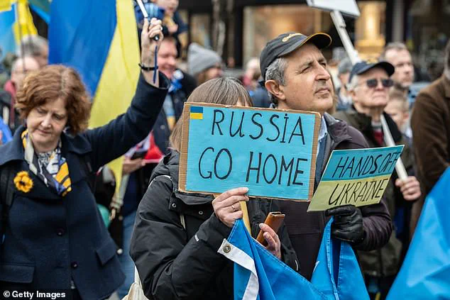 Thousands Protest Outside Russian Embassy in London in Support of Ukraine