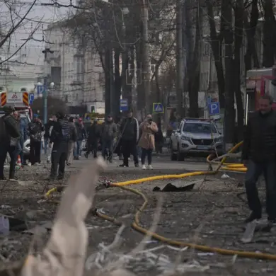 Telegram Channel Shares Photos of Damaged Sumy State University Convention Center Allegedly Hit by Rocket Strike