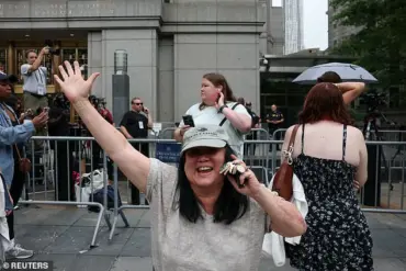 Sean 'Diddy' Combs Acquitted of Racketeering and Sex Trafficking Charges, Supporters Celebrate Outside Courthouse